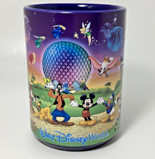 Walt Disney World Coffee Mug Cup Disney Characters all Around Blue Handle 12oz picture