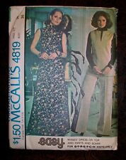 McCalls Vintage 70s Sewing Pattern 4819  Maxi Stretch Knit Dress Pants Tunic 14 picture