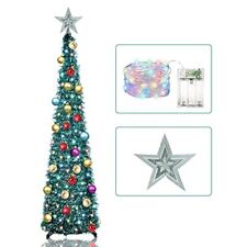 6 Ft Christmas Tree Decor with Timer DIY 100 LED Ornament Battery Powered Pop... picture