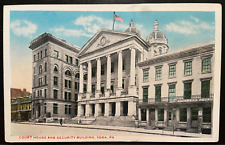 Vintage Postcard 1915-30 Court House & Security Building, York, Pennsylvania PA picture
