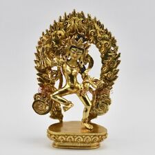 Hand Made Copper Alloy with 24 Karat Gold Gilded Magic Labdron Statue picture