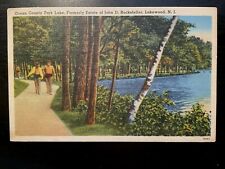 Vintage Postcard 1955 Ocean County Park Lake (Rockefeller Estate) Lakewood NJ picture