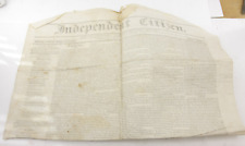 Independent Citizen FIRST ISSUE Oct 30, 1849 Newspaper Northampton MA - cut poor picture