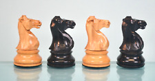 Large Antique English Staunton Chess Set & Leather Board picture