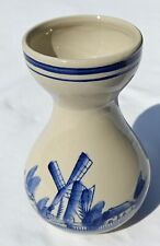 Delft Blue Vase with Sailboat and Windmill- 6
