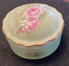 Lefton China Hand Painted Trinket Box-Roses-Made in Japan in 1999 - Number 12829 picture