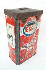 Vintage Old Antique Rare Original Esso HD Motor Oil Adv Big Fine Tin Box picture