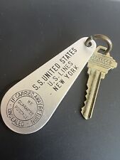 S S United States Cabin Stateroom B153  Key Chain & Key Ocean Liner Cruise Ship  picture