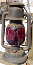 Vintage Rayo #100 Cold Blast Red Globe Kerosene Lantern -has wick & also bulb picture
