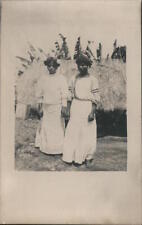 RPPC Two Young Black Women Real Photo Post Card Vintage picture
