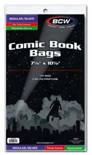 BCW Silver Comic Bags Thick Resealable & Boards (10 BAGS & 10 BOARDS COMBO) picture