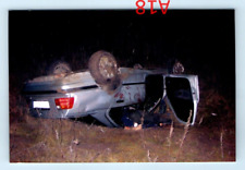 FOUND COLOR PHOTO Crash Car road accident wreck corpse dead body  WEIRD Creepy picture