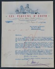 1940 ANGERS LES PARFUMS D'EDITH invoice by Jean Adrien MERCIER illustrated 62 picture