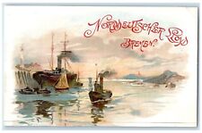 c1905 Norddeutscher Lloyd Steamer Ship Boat Bremen Germany Antique Postcard picture