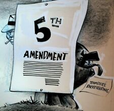 Teamsters Racketeering 1950s Original Art Editorial Cartoon 5th Amendment Mafia picture