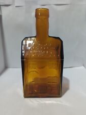 Vintage E G BOOZ’S Old Cabin Whiskey Glass Bottle DARK BROWN AMBER 8