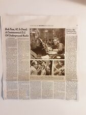 Bob Fass New York Times Obituary - NYC Underground Radio - WBAI picture