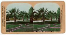c1900's Real Photo Hand Tinted Stereoview West Lake Park Los Angeles, CA picture