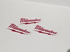 X 3 Milwaukee Tools Logo Sticker / Vinyl Decal  | 3 Inch Wide M12 M18 FUEL picture