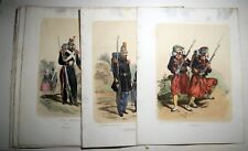 Lot of 8 1800's hand-colored? lithographs of French Empire Infantry picture