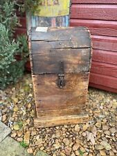 RARE LATE 1900 ANTIQUE LABELED HIGHAM'S ROCKER LID WOODEN BOX WINE OR DRUGGISTS picture