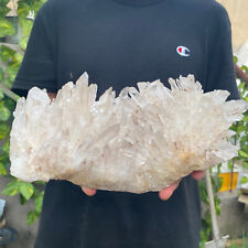 7lb Large Natural Clear White Quartz Crystal Cluster Rough Healing Specimen picture