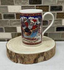 Dunoon Christmas Mug Santa Sleigh Reindeer 2002 Stoneware Made In Scotland. picture