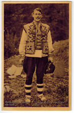 POSTCARD Ukrainian Hutsul Jasina Rusyn embroidered keptar ethnic folk costume picture