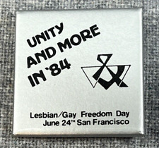 Lesbian / Gay Freedom Day Pinback - 1984 San Francisco Unity Cause Button LGBTQ picture