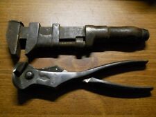 vintage snips and Antique spanner wrench picture