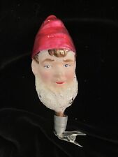 Vintage Larry Fraga Designs 5” Elf Christmas Tree Ornament Glass w clip picture