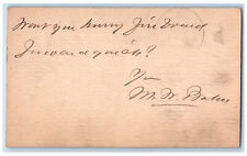 c1880's Frank Jansen & Bro Columbia PA Harrisburg & Baltimore RPO Postal Card picture