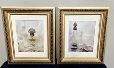 2 Gorgeous Gold French Provincial Framed Vintage Perfume Bottles Pictured picture