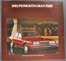 1983 Plymouth Gran Fury Sedan Sales Brochure Folder Excellent Original 83 picture