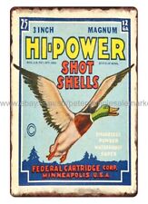 Early Federal Hi-Power shot shells cartridge ammo bullet hunting duck metal tin picture