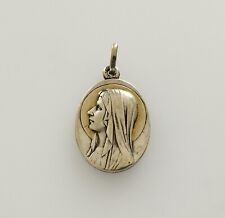 Mama-Estelle Antique Medal Virgin Halo Golden Cave Lourdes Metal picture