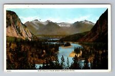 Banff Alberta-Canada, Aerial Of Bow Valley, Antique, Vintage Souvenir Postcard picture