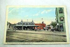 Circa 1905-10 B & M Station Main Street Signs Downtown, NH Vintage Postcard P33 picture