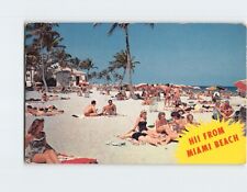 Postcard Ocean bathing Beneath Lacy Palms at Miami Beach Florida USA picture