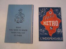 2 VINTAGE PARIS, FRANCE, FRANCE TRAVEL & GUIDE MAP BOOKLETS - BBA7 picture
