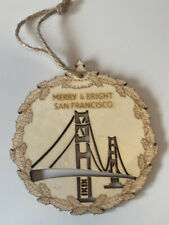 Wooden Christmas Ornament Laser Cut San Francisco Bridge 5” picture