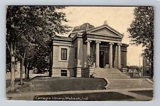 Wabash IN-Indiana, Carnegie Library, Antique Vintage Souvenir Postcard picture