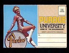 Postcard Folder Indiana IN West Lafayette Perdue University boilermaker Chrome picture