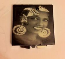 1920s Paris Josephine Baker All That Jazz Square Silver Mirror Compact  picture
