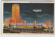Postcard 1933 Chicago World's Fair General Motors Bldg. at Night in Chicago, IL picture