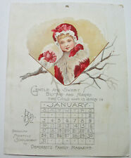 1892 Demorest's Family Magazine Calendar for January 1892. picture