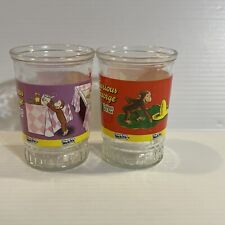 Vintage Welch's Curious George Jelly Jam Glasses Jars 1 & 3 In Series picture