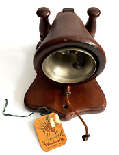 MA LECK Genuine Wall Hanging Wooden Bell Woodcrafts Wingate N.C TAG picture