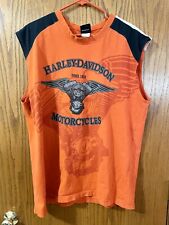 Men's Harley Davidson Tank Sleeveless shirt size XL Orange Orlando, FL picture