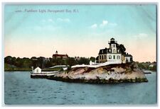 Narragansett Bay Rhode Island RI Postcard Ponham Light House c1910's Boat House picture
